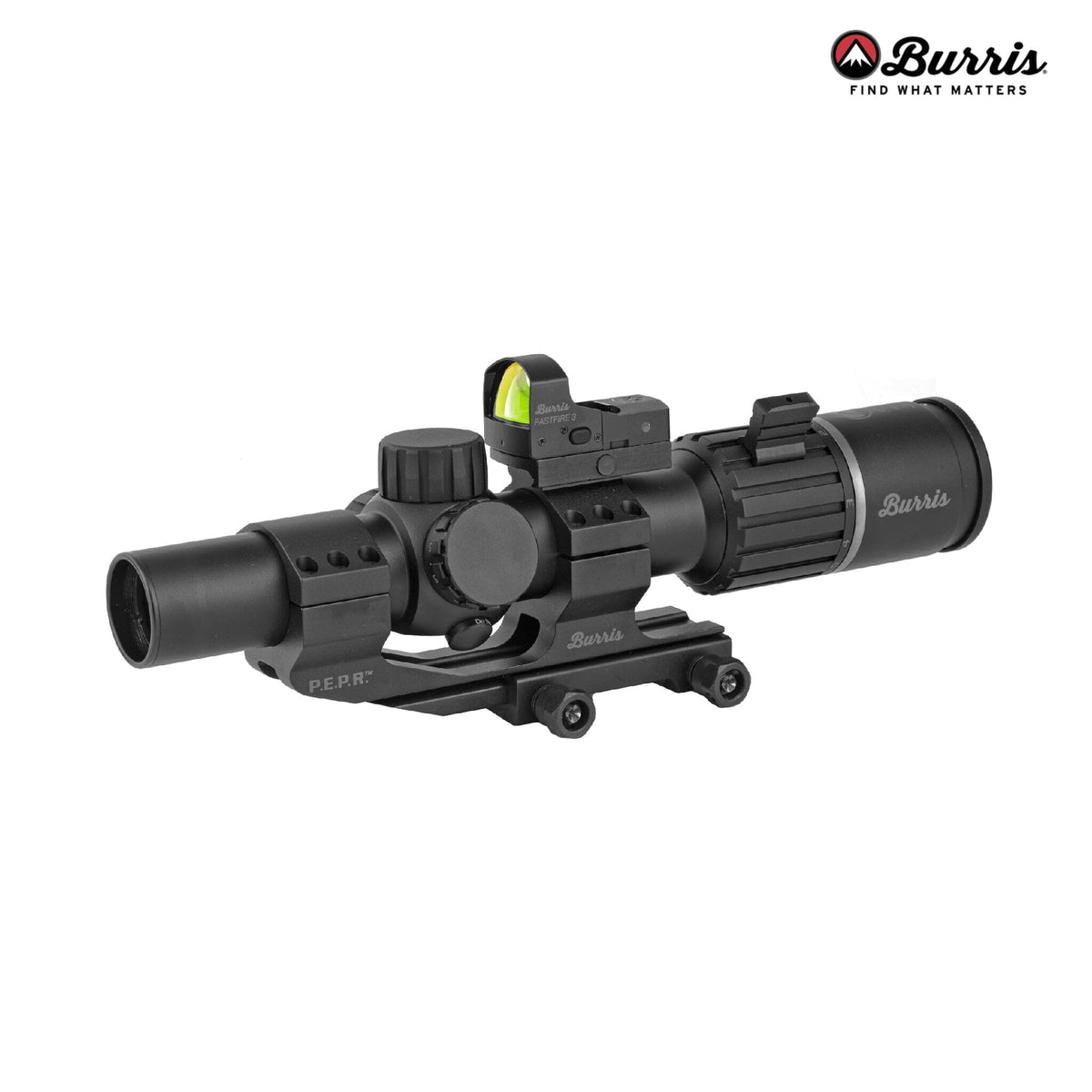 Burris RT-6 1-6x24 LPVO rifle scope with the illuminated Ballistic AR reticle and matching red dot sight