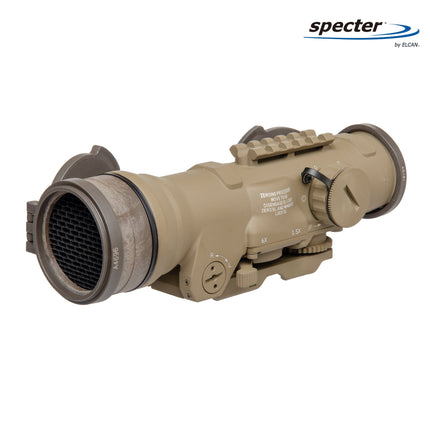 ELCAN SpecterDR 1.5x/6x Rifle Scope 5.56 BDC w/ Flip Covers, ARD & A.R.M.S. Levers FDE - DFOV6-T265-C10 LPVO Rifle Scope ELCAN SpecterDR 