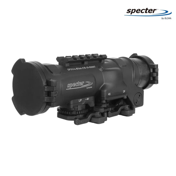ELCAN SpecterDR 1x/4x rifle scope in black with a .223/5.56 BDC reticle for 5.56 NATO carbines