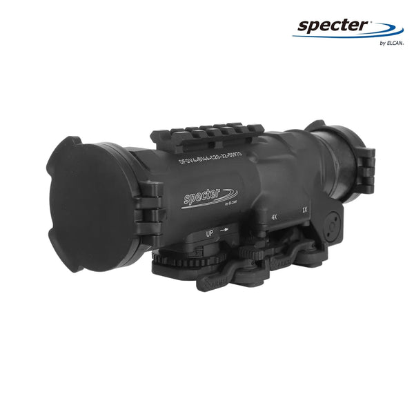 ELCAN SpecterDR 1x/4x rifle scope in black with a .308/7.62 BDC reticle for 7.62 NATO battle rifles