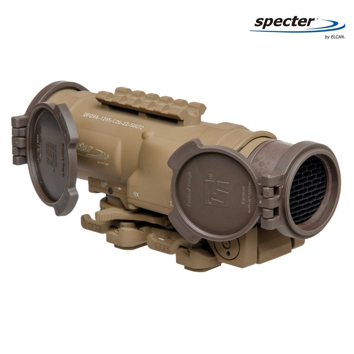 ELCAN SpecterDR 1x/4x .308/7.62 BDC rifle scope in Flat Dark Earth with integral Picatinny mount