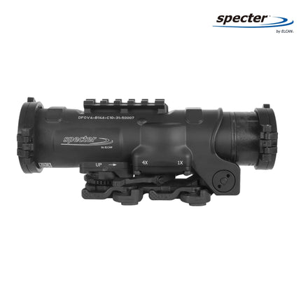 ELCAN SpecterDR 1x/4x 5.56 BDC Black Scope w/Flip Covers, ARD & A.R.M.S. Levers DFOV4-B146-C10 LPVO Rifle Scope ELCAN SpecterDR 