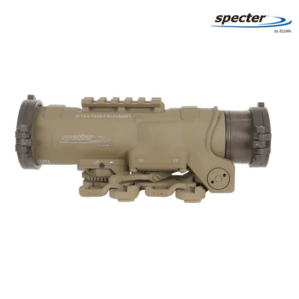 ELCAN SpecterDR 1x/4x 5.56 BDC FDE Scope w/Flip Covers, ARD & A.R.M.S. Levers DFOV4-T265-C10 LPVO Rifle Scope ELCAN SpecterDR 