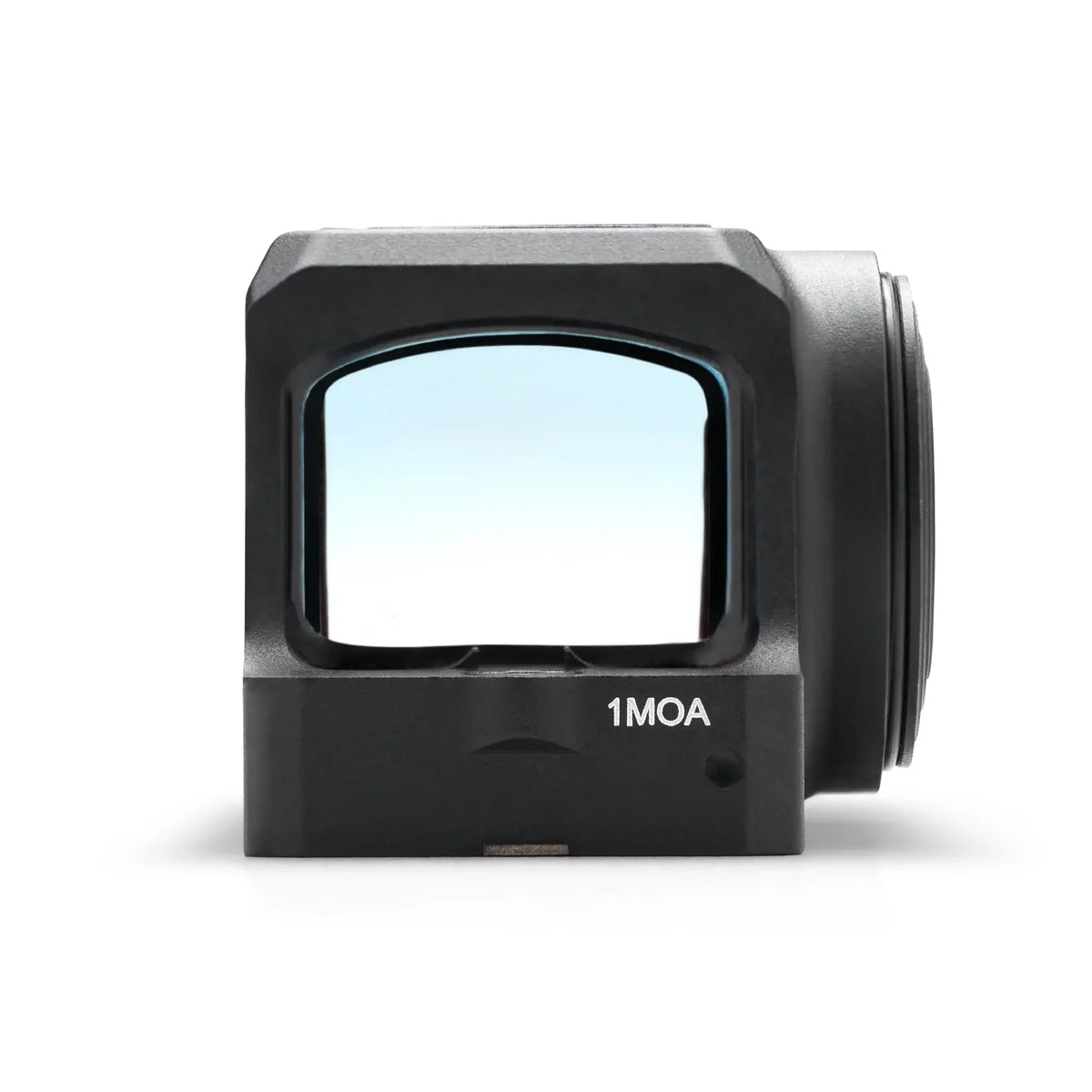 EOTech EFLX CE red dot sight in black powered by a single CR2032 cell, with a machined-in rear backup iron sight
