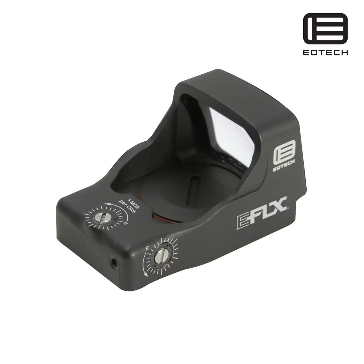 EOTech EFLX 6 MOA red dot sight in black, with a top-loading CR2032 battery