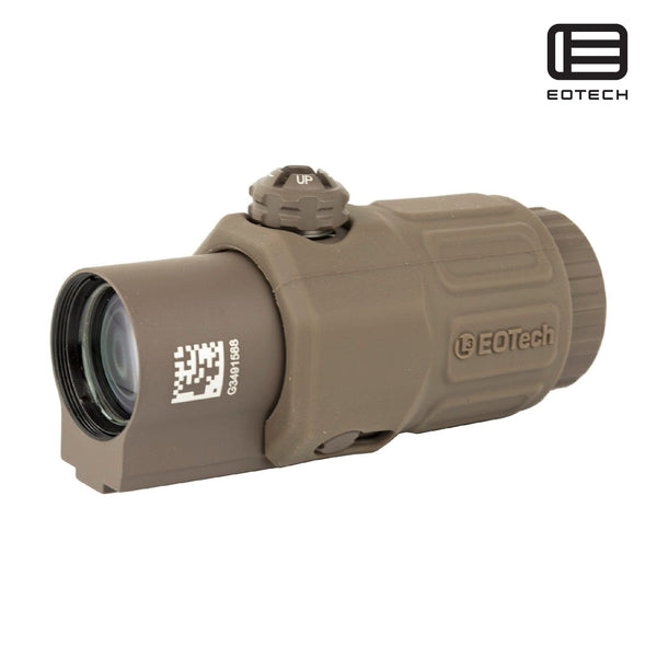 EOTech G33 3x magnifier supplied without a mount in Tan for use behind an EOTech holographic weapon sight