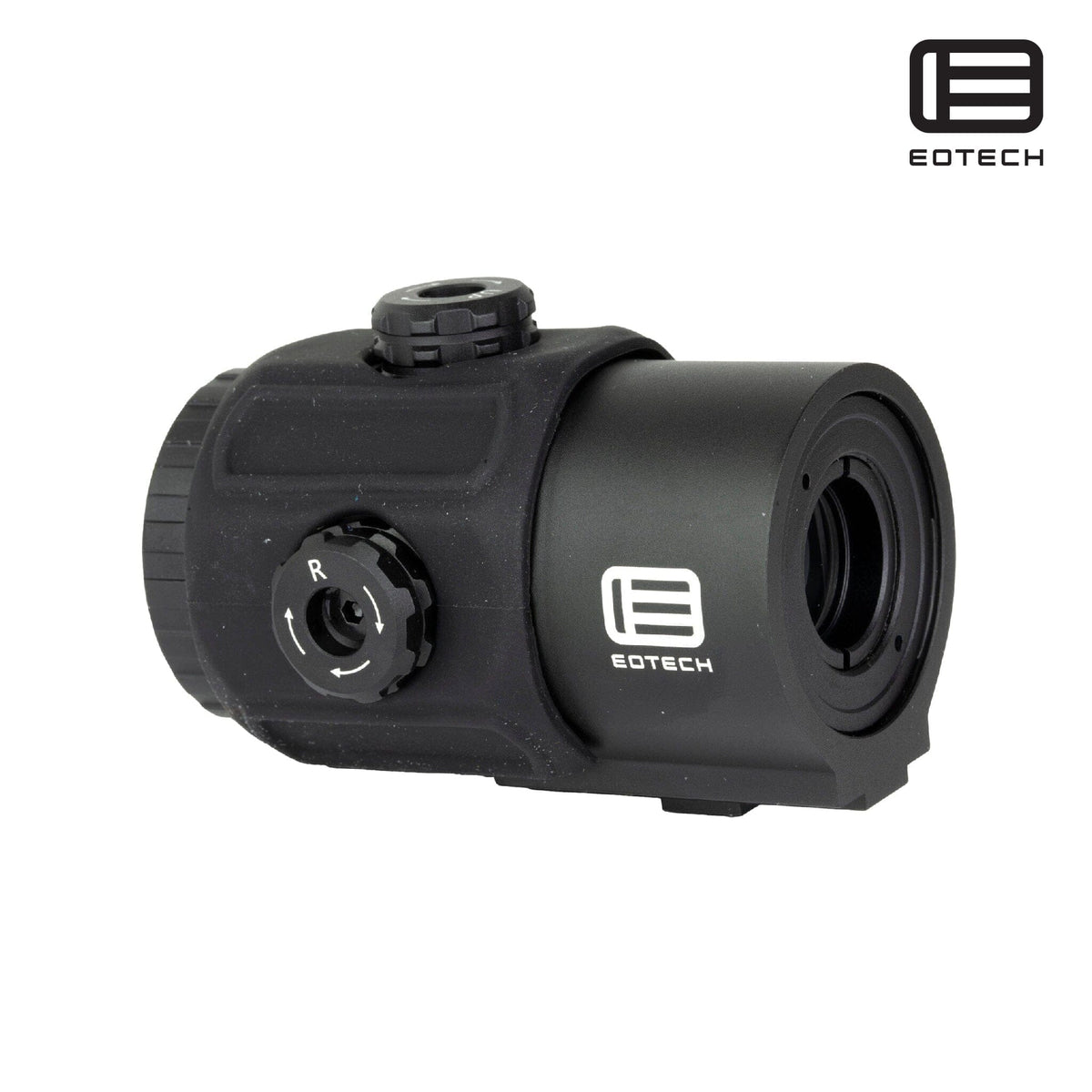 EOTech G43 3x magnifier supplied without a mount in matte black with tool-free windage and elevation adjustment
