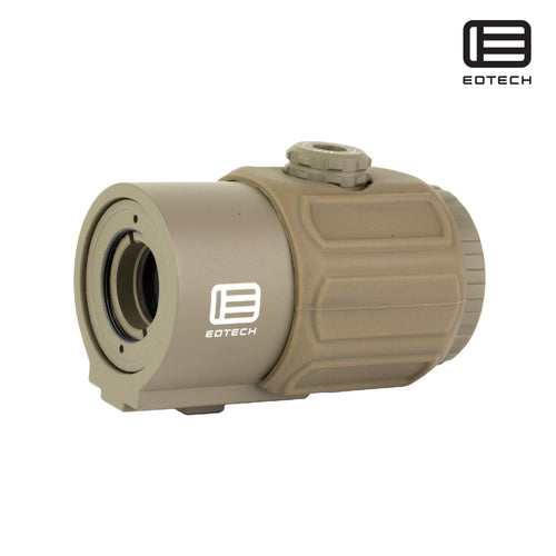 EOTech G43 3x magnifier supplied without a mount in Tan for use behind an EOTech holographic weapon sight