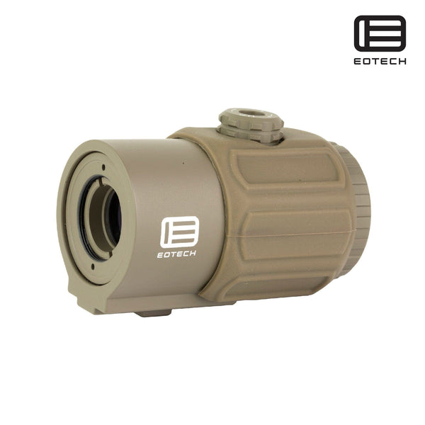 EOTech G43 3x magnifier supplied without a mount in Tan for use behind an EOTech holographic weapon sight