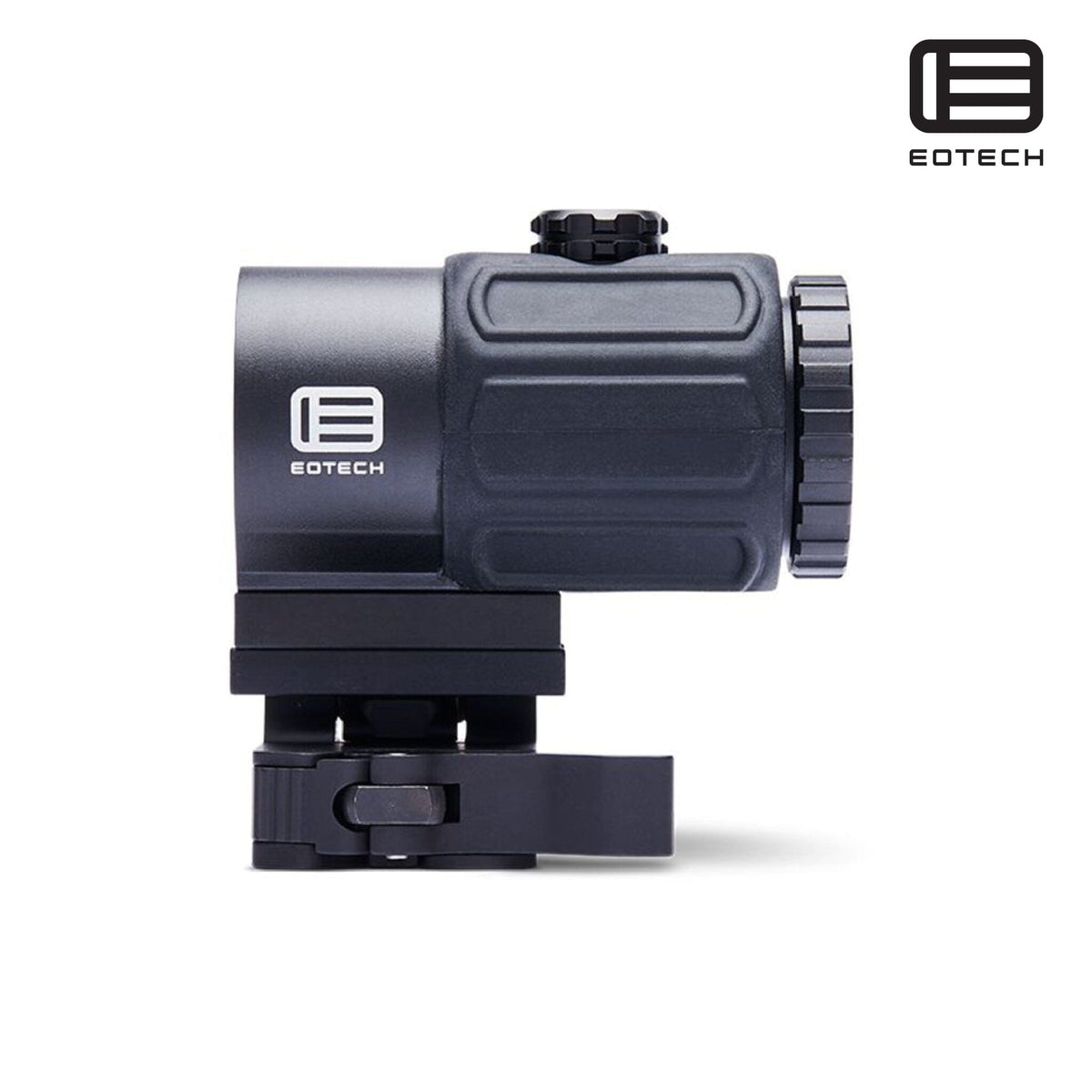 EOTech G43 3x magnifier on the flip-to-side STS mount in matte black with tool-free windage and elevation adjustment