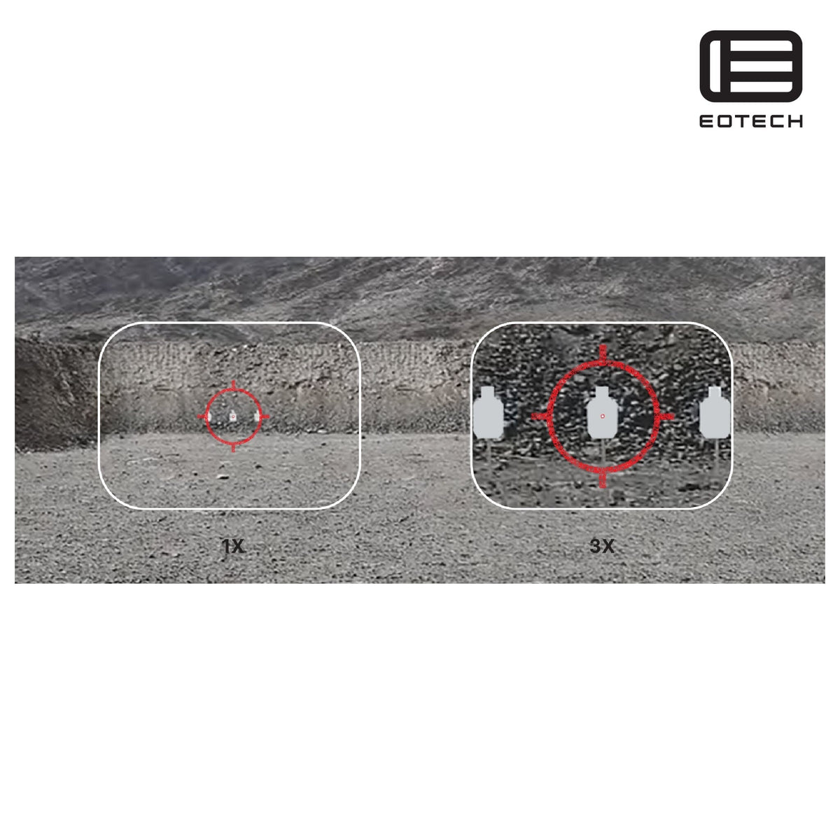 EOTech G43 3x magnifier on the flip-to-side STS mount in matte black that swings aside without disturbing the sight zero