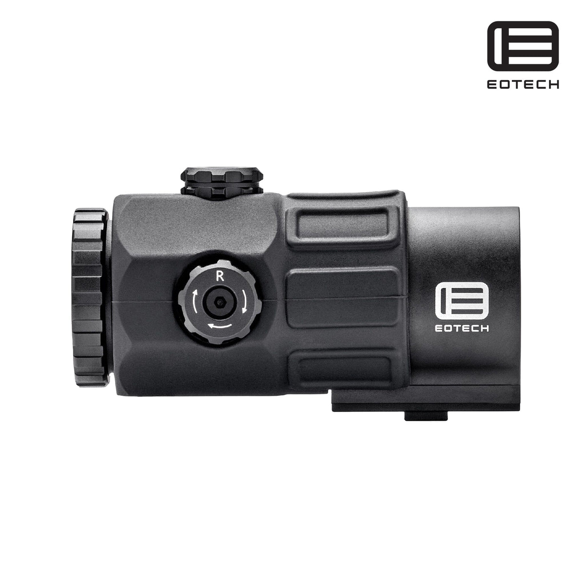 EOTech G45 5x magnifier supplied without a mount in matte black with tool-free windage and elevation adjustment