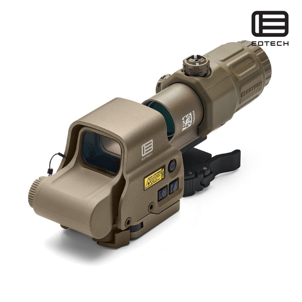 EOTech HHS VIII EXPS3-0 and G33 hybrid sight system in Tan with a 68 MOA ring and a single 1 MOA aiming dot