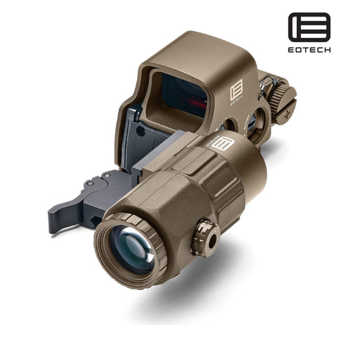 EOTech HHS VIII EXPS3-0 and G33 hybrid sight system in Tan with the magnifier on a flip-to-side STS mount