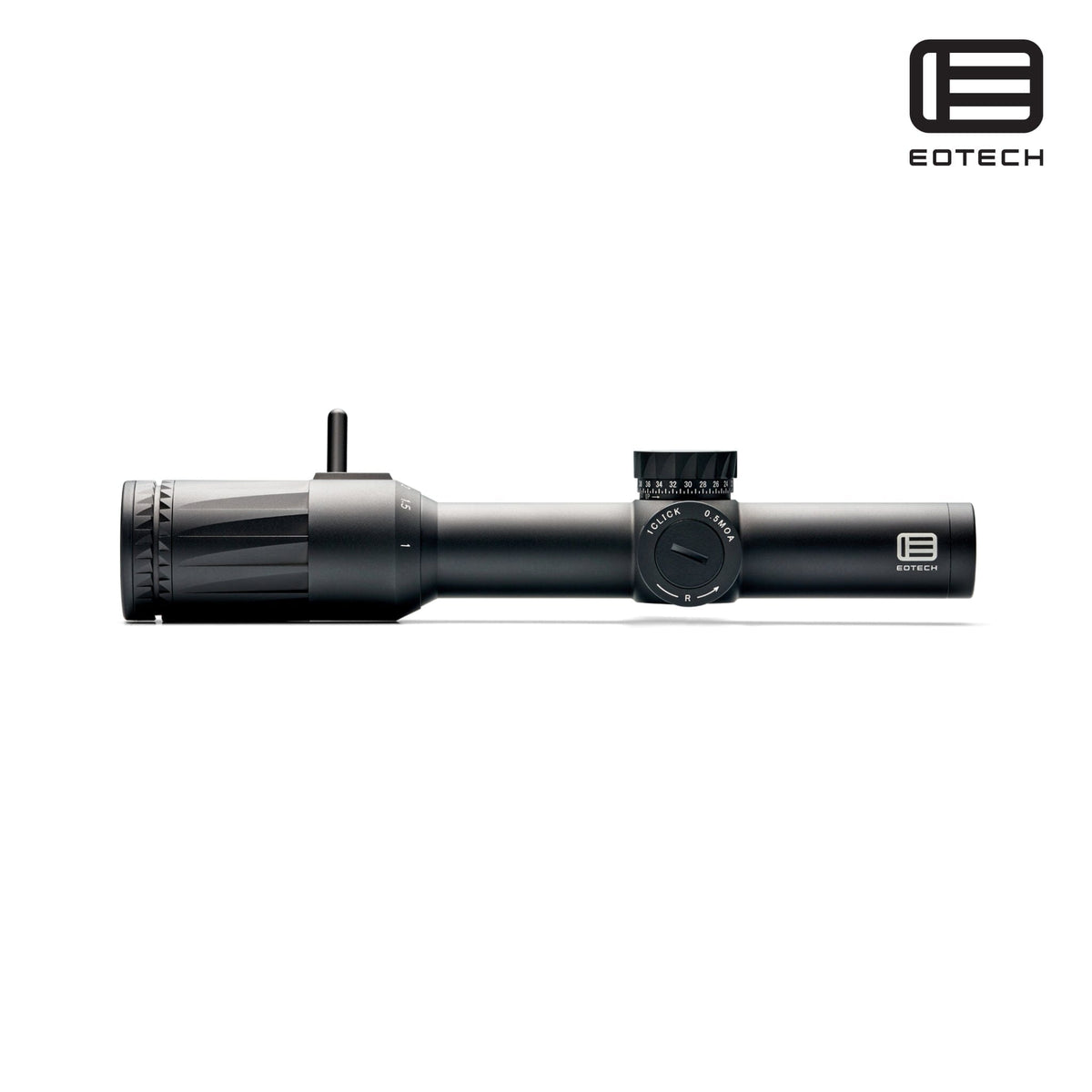 EOTech Vudu 1-6x24 illuminated SR1 MRAD LPVO rifle scope in matte black with zero-resettable elevation and windage turrets