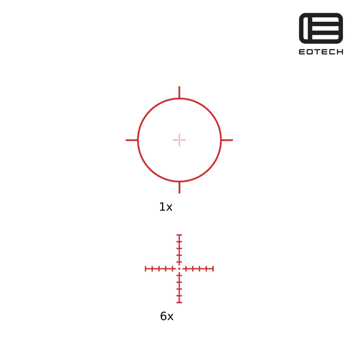 EOTech Vudu 1-6x24 illuminated SR1 MRAD LPVO rifle scope in matte black with a fast-focus eyepiece and forgiving eye relief