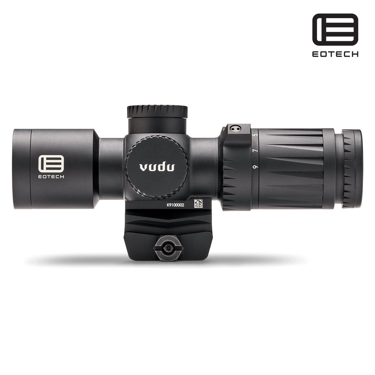 EOTech Vudu 3-9x32 illuminated HC1 MOA rifle scope in matte black with a fast-focus eyepiece and forgiving eye relief