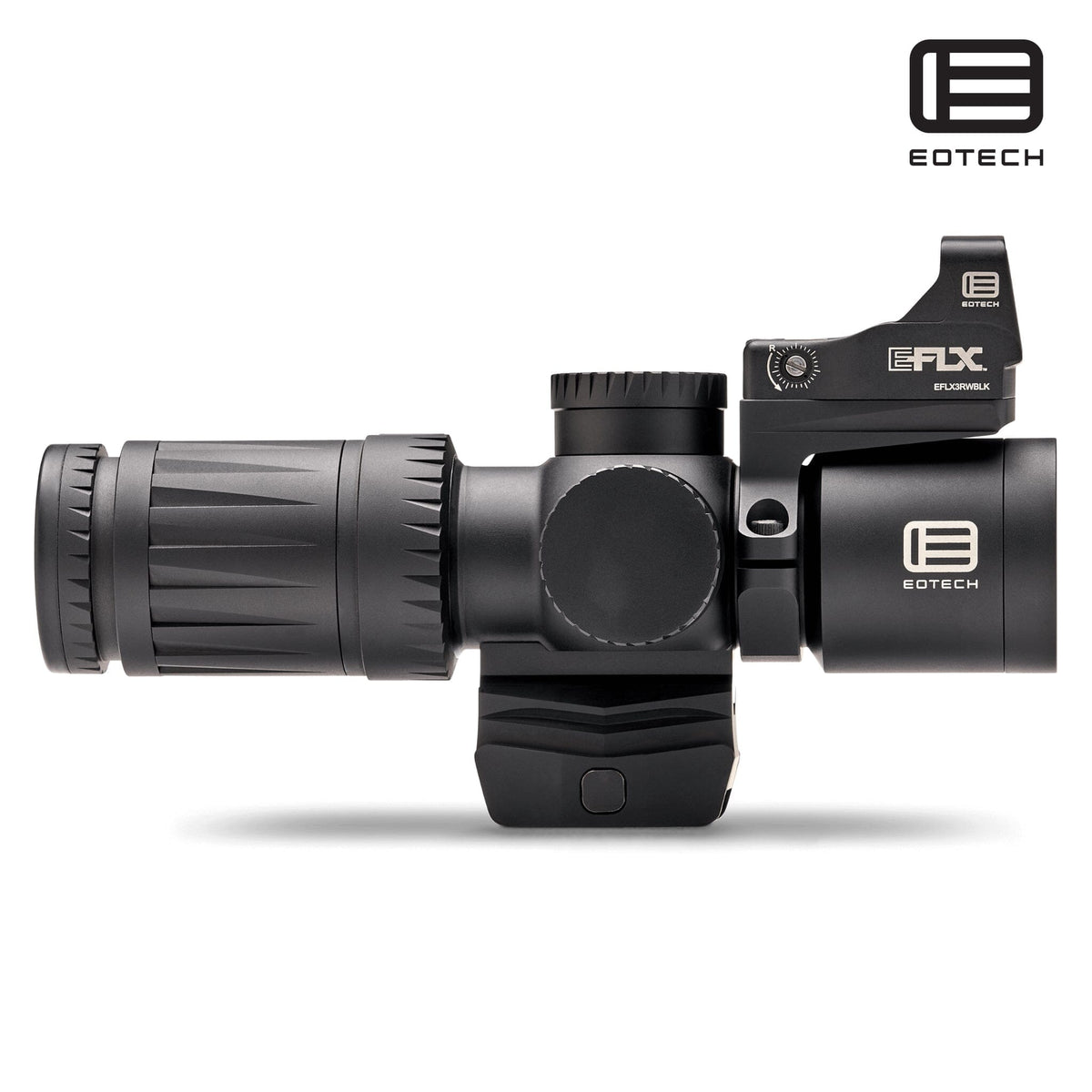 EOTech Vudu 3-9x32 MD6 MOA rifle scope with EFLX red dot in matte black with a knurled magnification ring for quick zoom