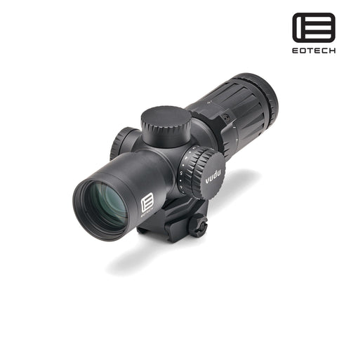 EOTech Vudu 3-9x32 MR5 MRAD rifle scope in matte black with the reticle in the second focal plane