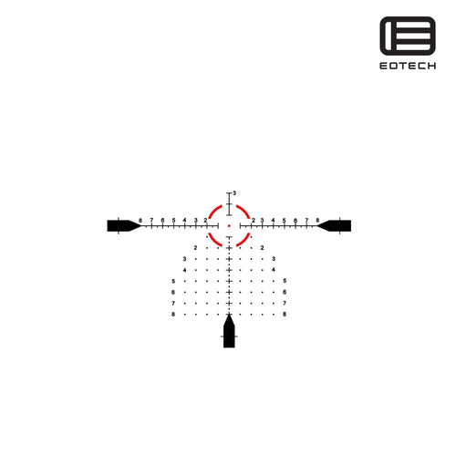 EOTech Vudu 3-9x32 MR5 MRAD rifle scope with EFLX red dot in Tan with XC high-density glass for edge-to-edge clarity