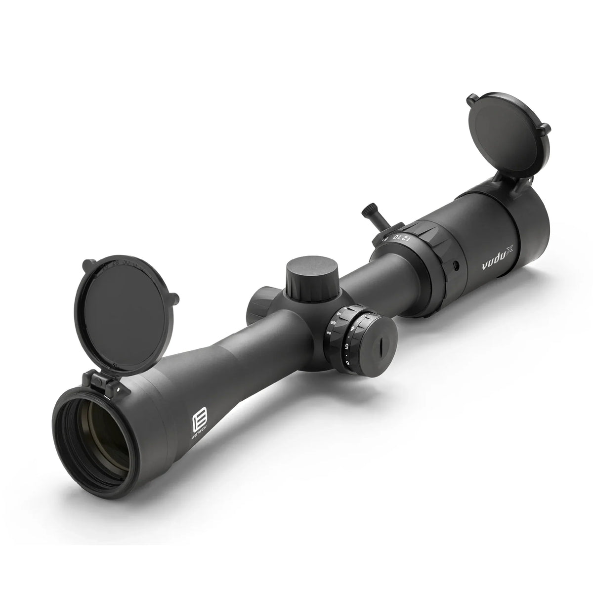 EOTech Vudu X 2-12x40 rifle scope in black with an illuminated BD1 second focal plane reticle