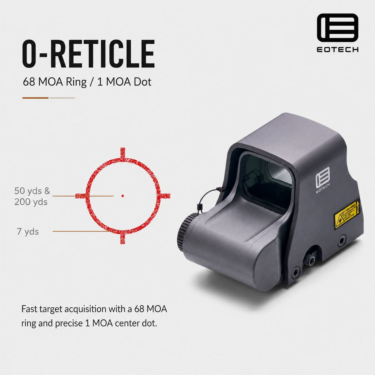 EOTech XPS2-0 68 MOA ring holographic weapon sight in Grey with twenty daylight brightness settings
