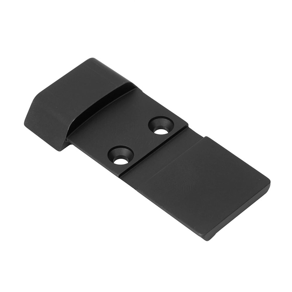 Holosun 509PLT-CZP10 mounting plate seen lengthways in its black anodised finish