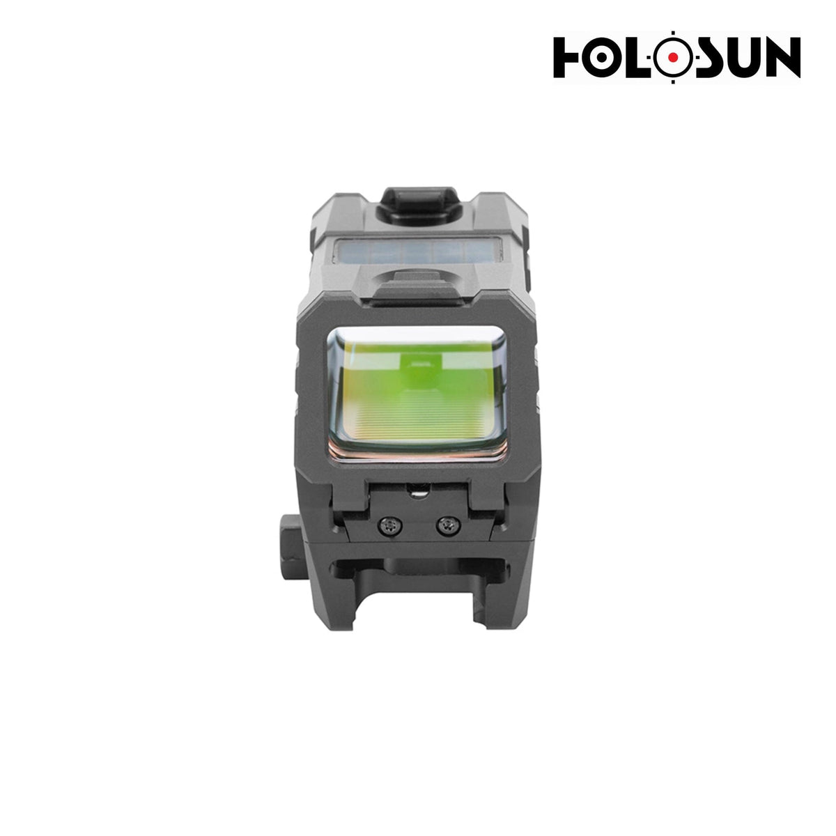 Holosun AEMS EVO red dot sight with a wide rectangular window for fast two-eyes-open shooting