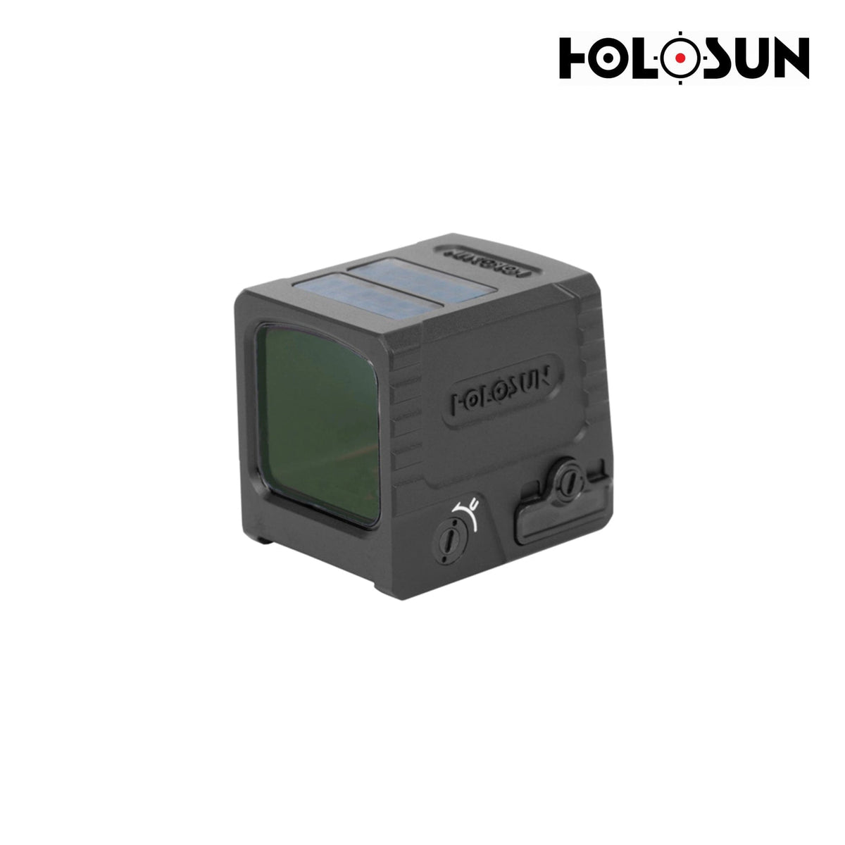 Holosun AEMS Macro gold dot sight on an integrated Picatinny mount for AR-15 flat-top receivers