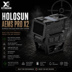 Holosun AEMS PRO X2 Green Dot Sight Multi-Reticle System Solar Failsafe – AEMS-PRO-X2-GR Rifle Dot Sight Holosun 