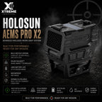 Holosun AEMS PRO X2 Red Dot Sight Multi-Reticle System Solar Failsafe – AEMS-PRO-X2-RD Rifle Dot Sight Holosun 