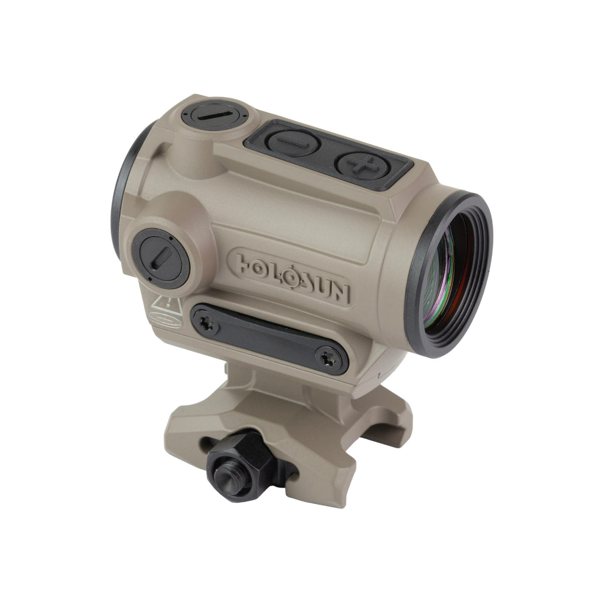 Holosun ARO RD2 red dot sight in Flat Dark Earth with a rimless open emitter giving an unbroken field of view