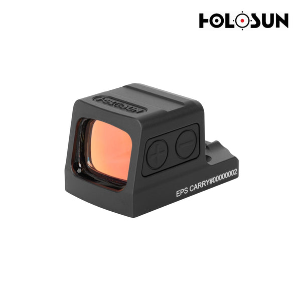 Holosun EPS Carry red dot sight with a precise 2 MOA aiming dot for pistol shooting