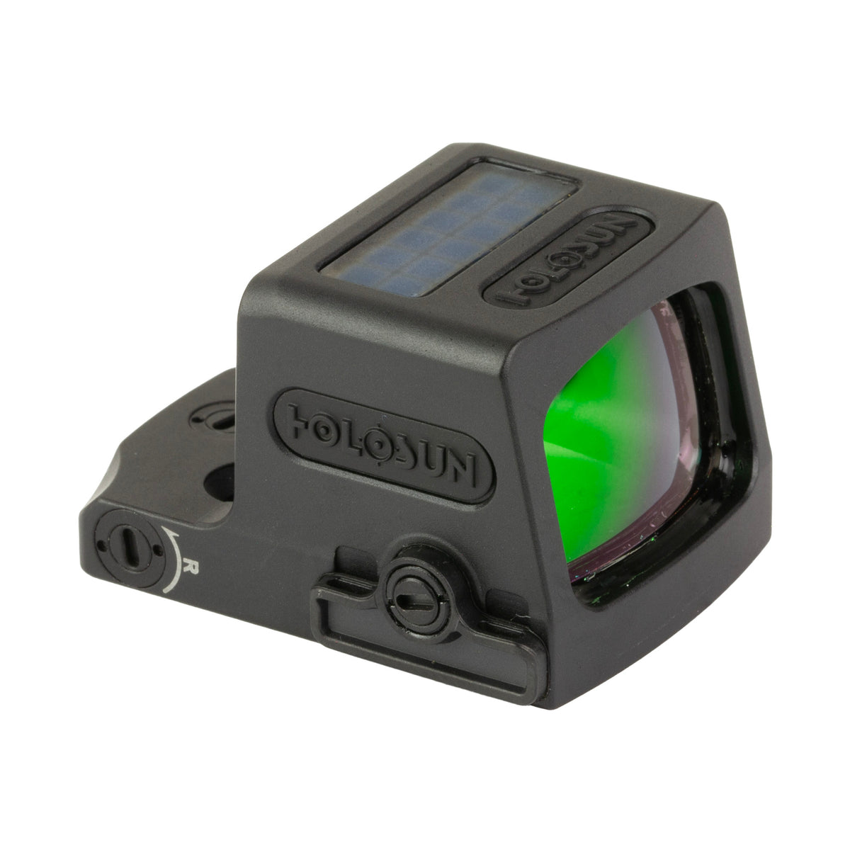 Holosun EPS gold dot sight with a fully enclosed emitter that keeps debris off the lens