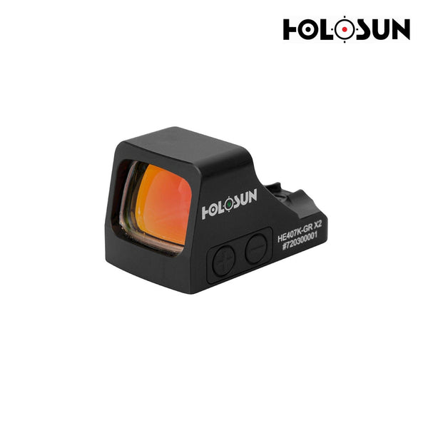 Holosun HE407K X2 green dot sight with a precise 2 MOA aiming dot