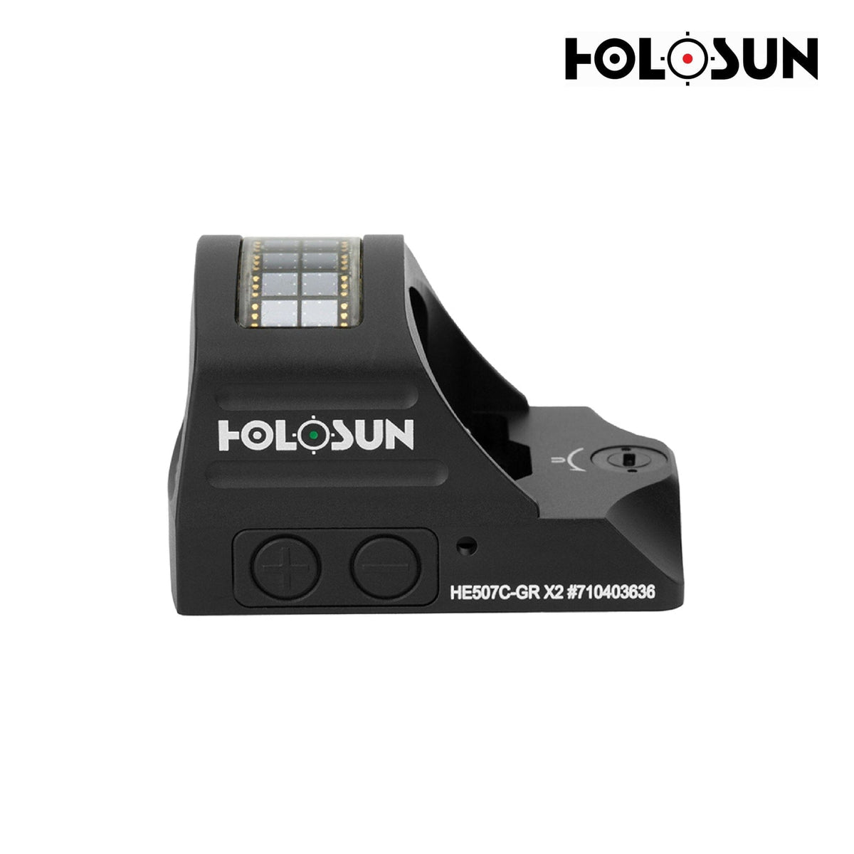 Holosun HE507C X2 multi-reticle green dot sight in a matte black 7075 aluminium housing