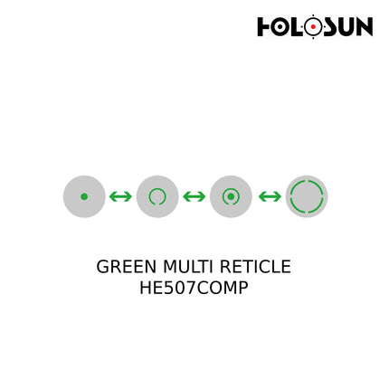 Holosun HE507COMP-GR Dot Sight Green Multi Reticle Red Dot Sight Holosun Technologies 