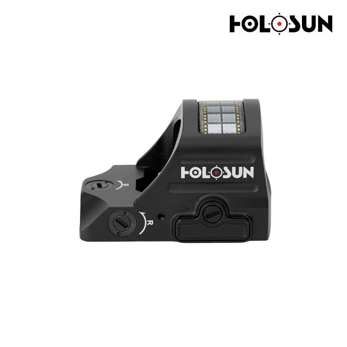 Holosun HS407C X2 red dot sight with an open emitter on the RMR footprint for direct slide mounting