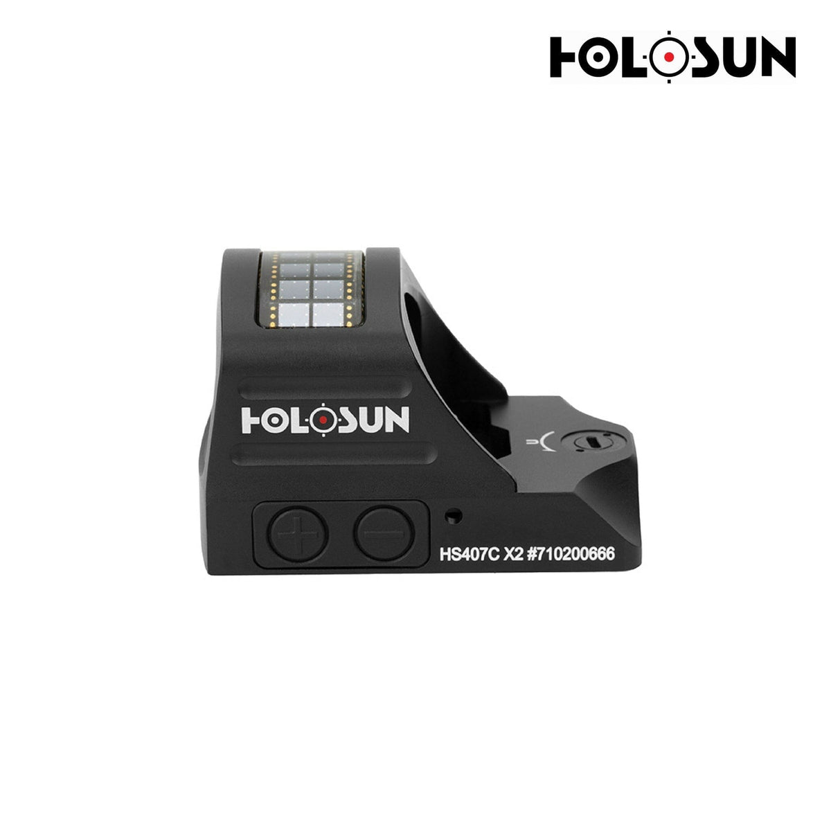 Holosun HS407C X2 red dot sight in a matte black 7075 aluminium housing
