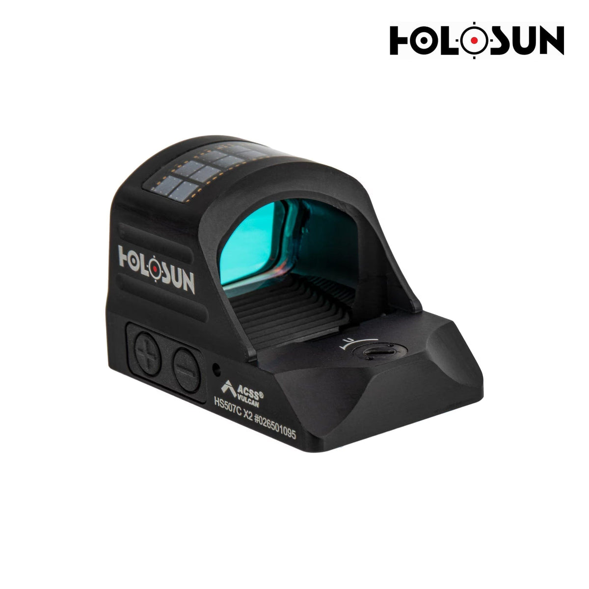 Holosun HS507C X2 ACSS Vulcan red dot sight in a matte black housing on the RMR footprint