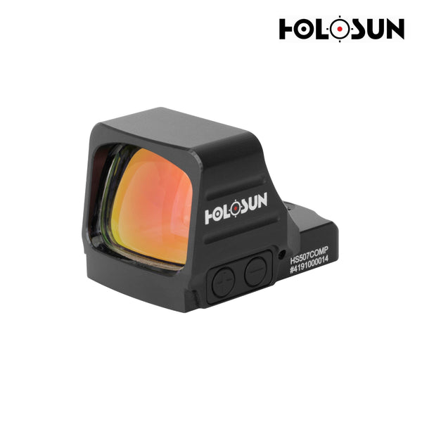 Holosun HS507COMP red dot sight with a competition reticle system tuned for fast transitions