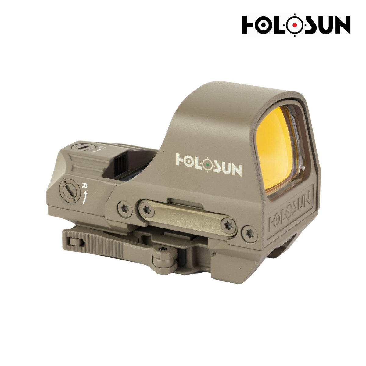 Holosun HS510C FDE green dot sight with Solar Failsafe backup power that runs the dot in daylight