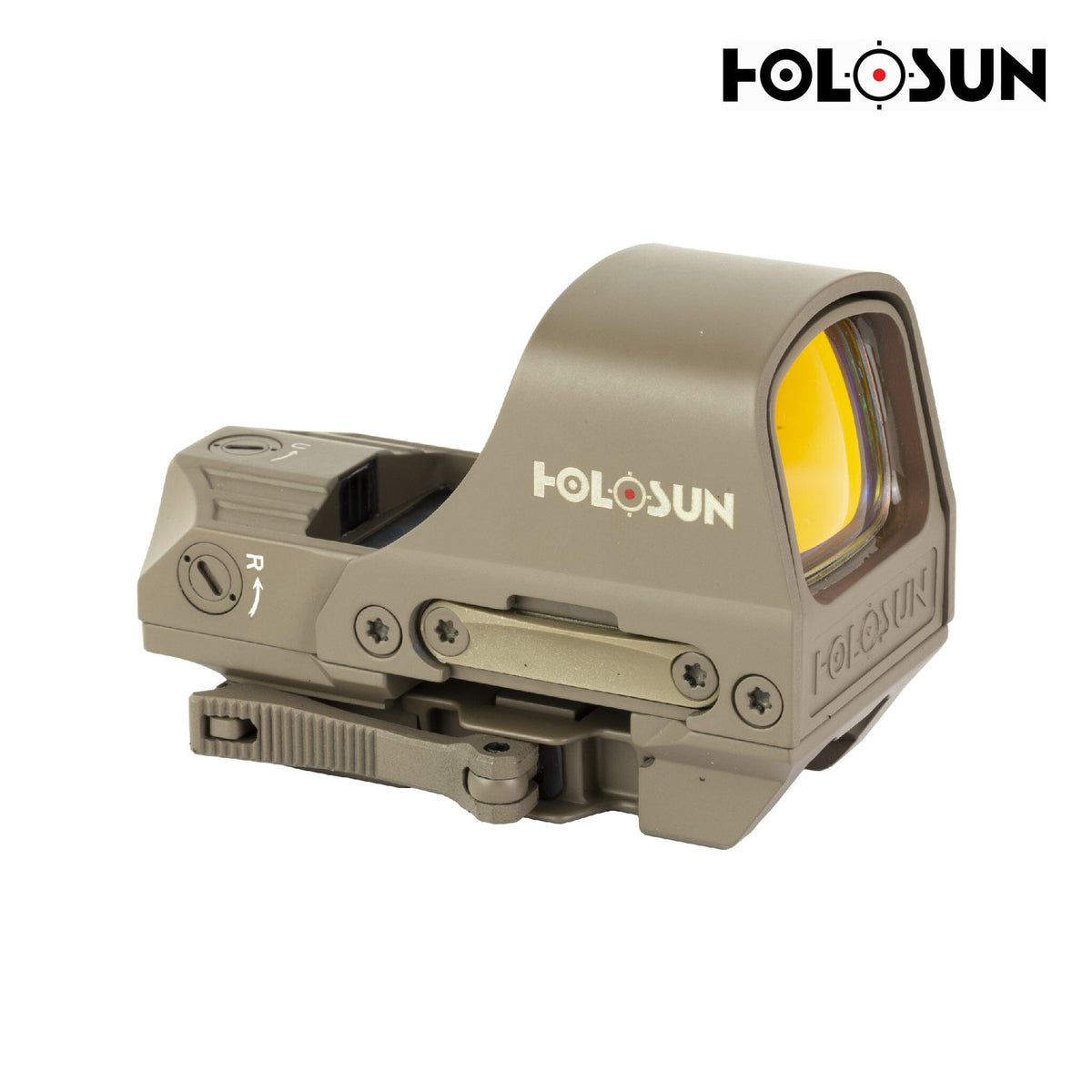 Holosun HS510C FDE red dot sight with Solar Failsafe backup power that runs the dot in daylight