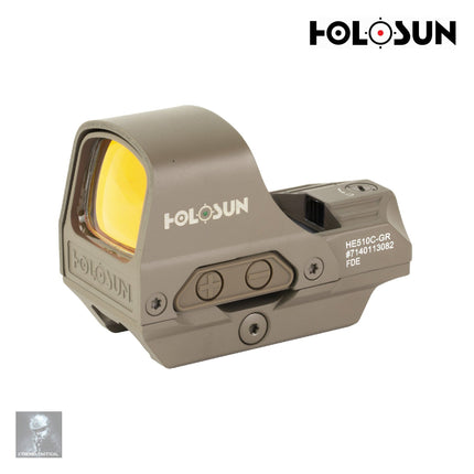 Holosun HE510C-GR-FDE Elite Reflex Dot Sight Green Multi Reticle FDE Red Dot Sight Holosun Technologies 