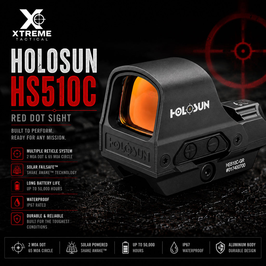 Holosun HS510C Red Dot Sight Circle Dot 2 MOA & 65 MOA – Black & FDE Rifle Dot Sight Holosun Black 