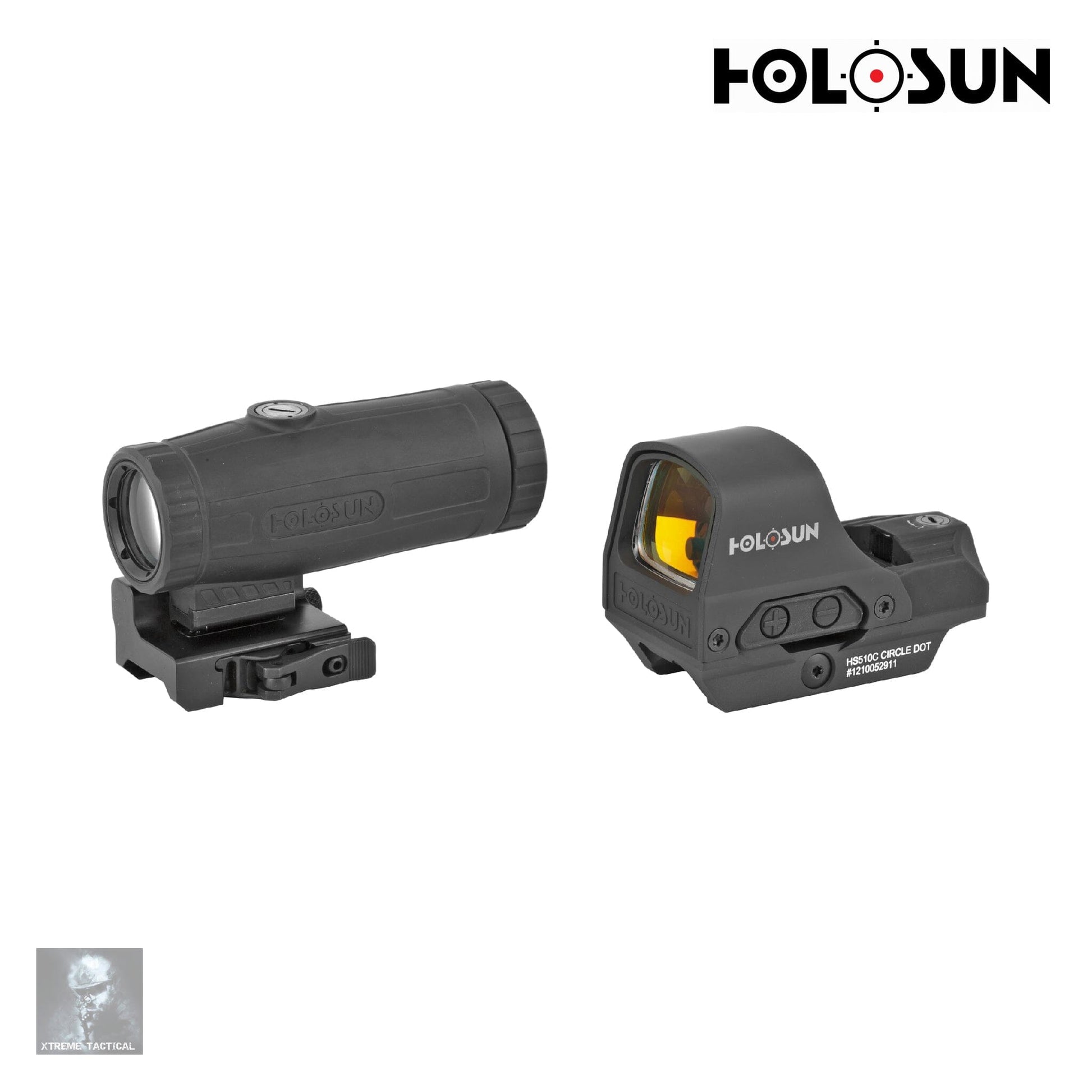 Holosun HS510C Reflex Red Dot Sight Multi Reticle w/ HM3X Magnifier Red Dot Sight Holosun Technologies 