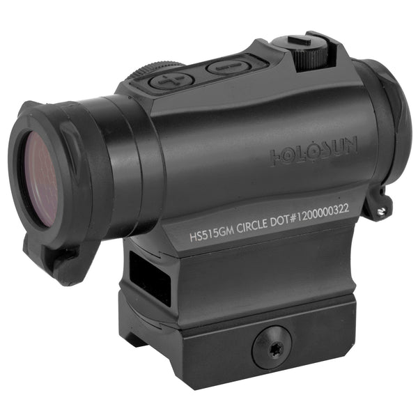 Holosun HS515GM red dot sight with a titanium hood and switchable multi-reticle system