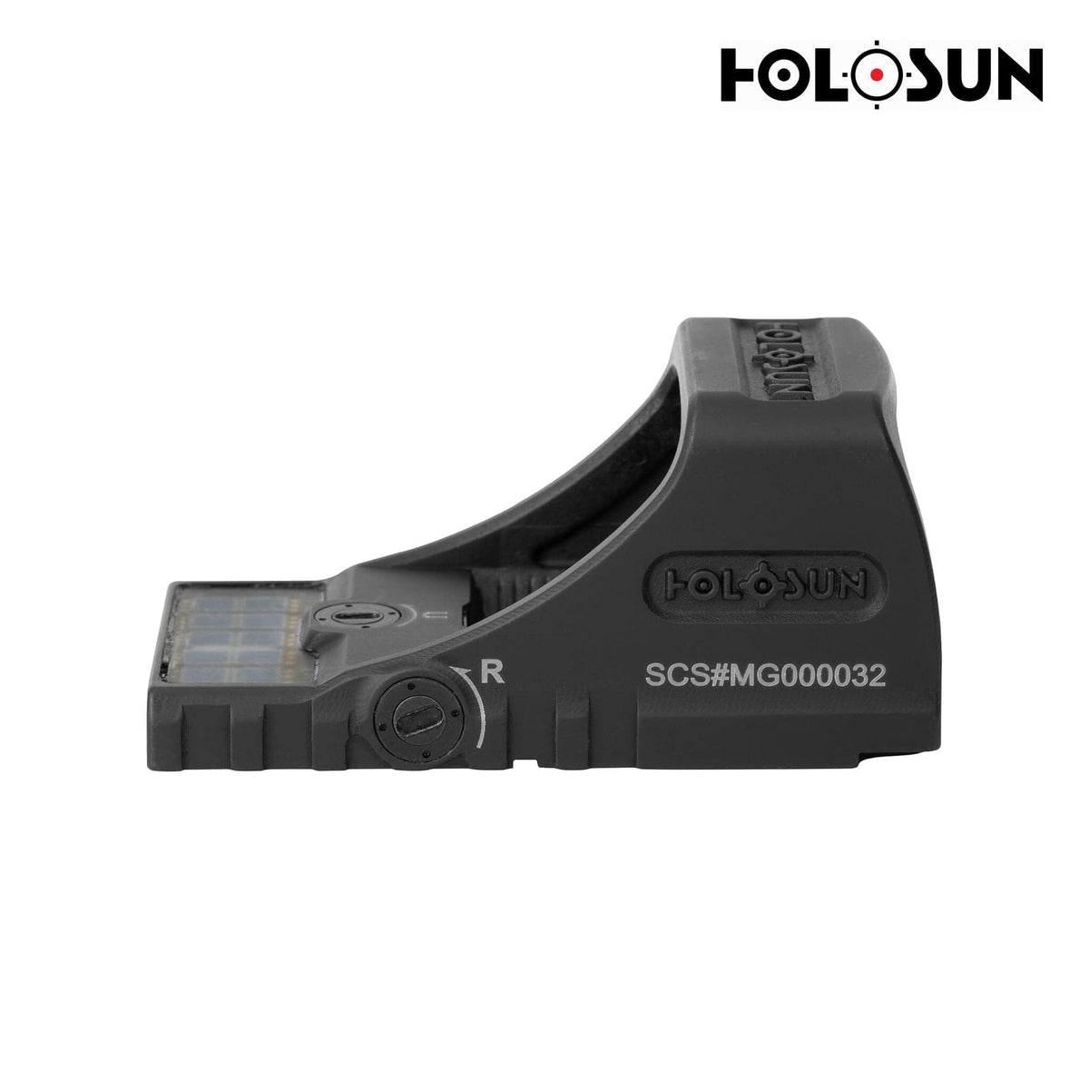 Holosun SCS MOS green dot sight with a solar cell that powers the sight without a replaceable battery