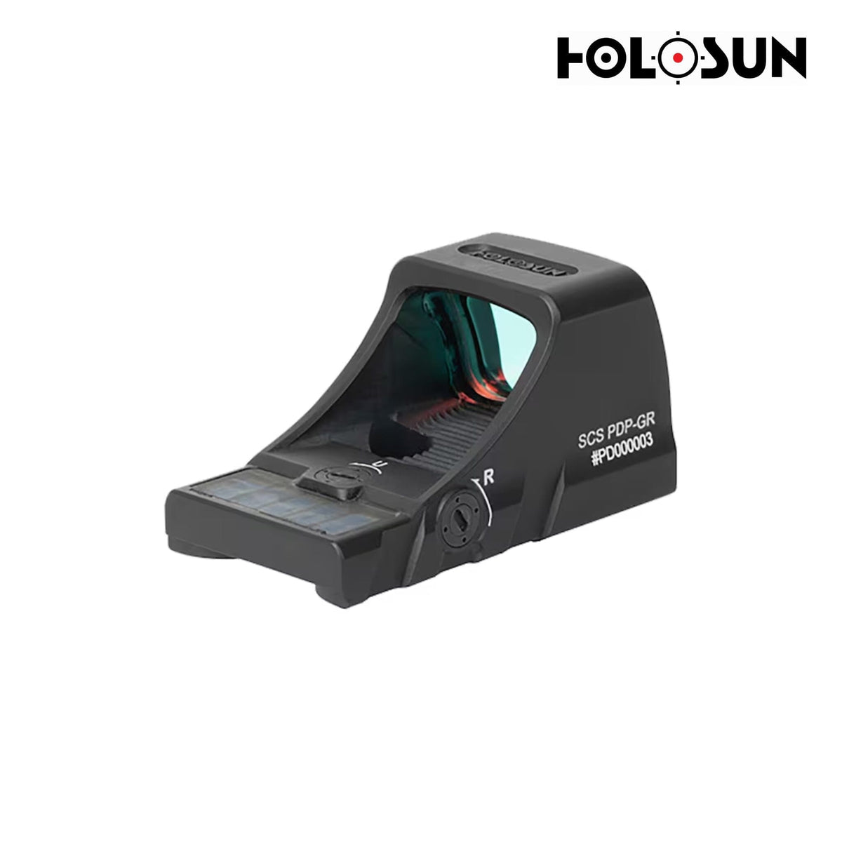 Holosun SCS PDP green dot sight with solar charging that tops up the internal cell in daylight