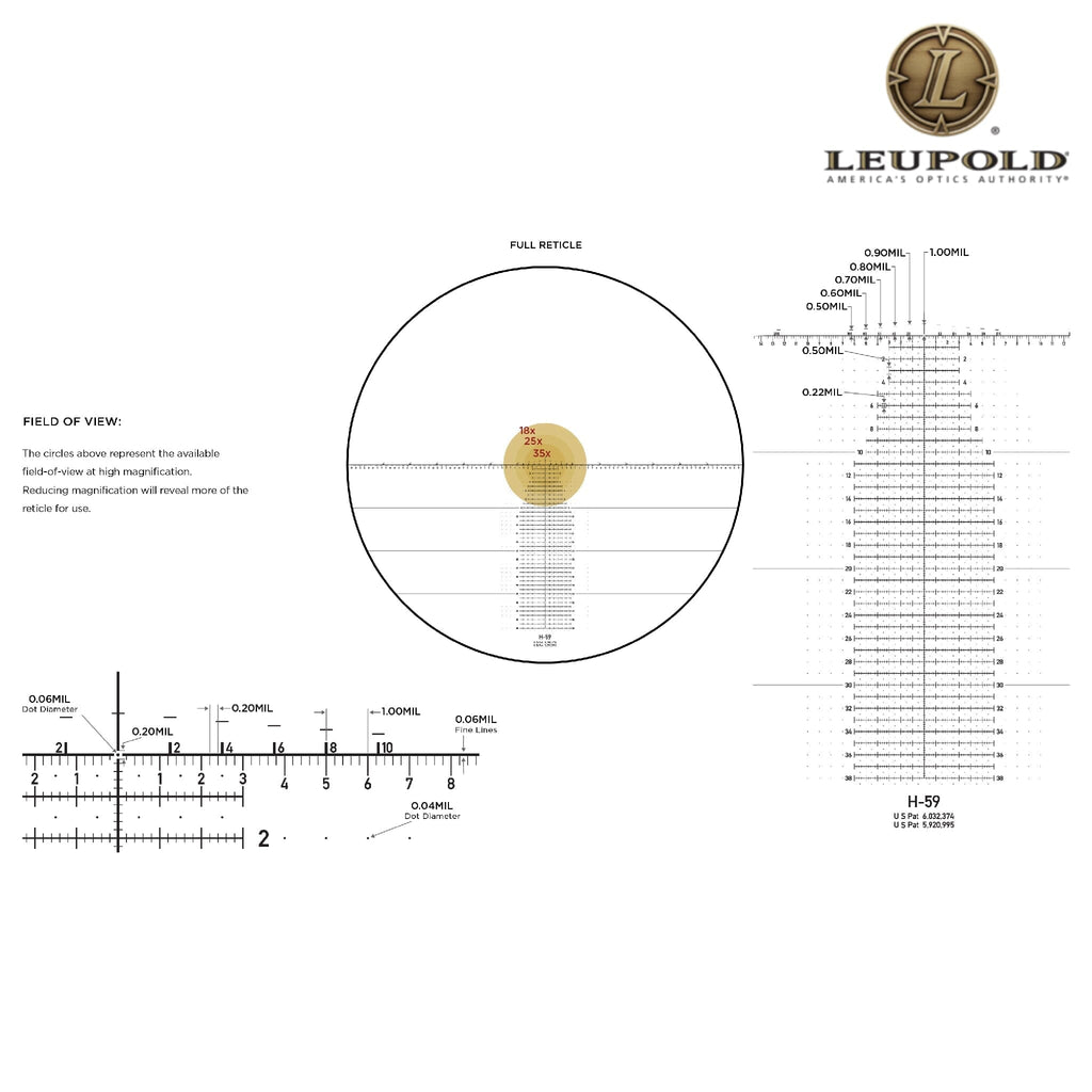 Leupold Mark 5HD 7-35x56 Rifle Scope M5C3 FFP H59 Reticle Rifle Scope Leupold 